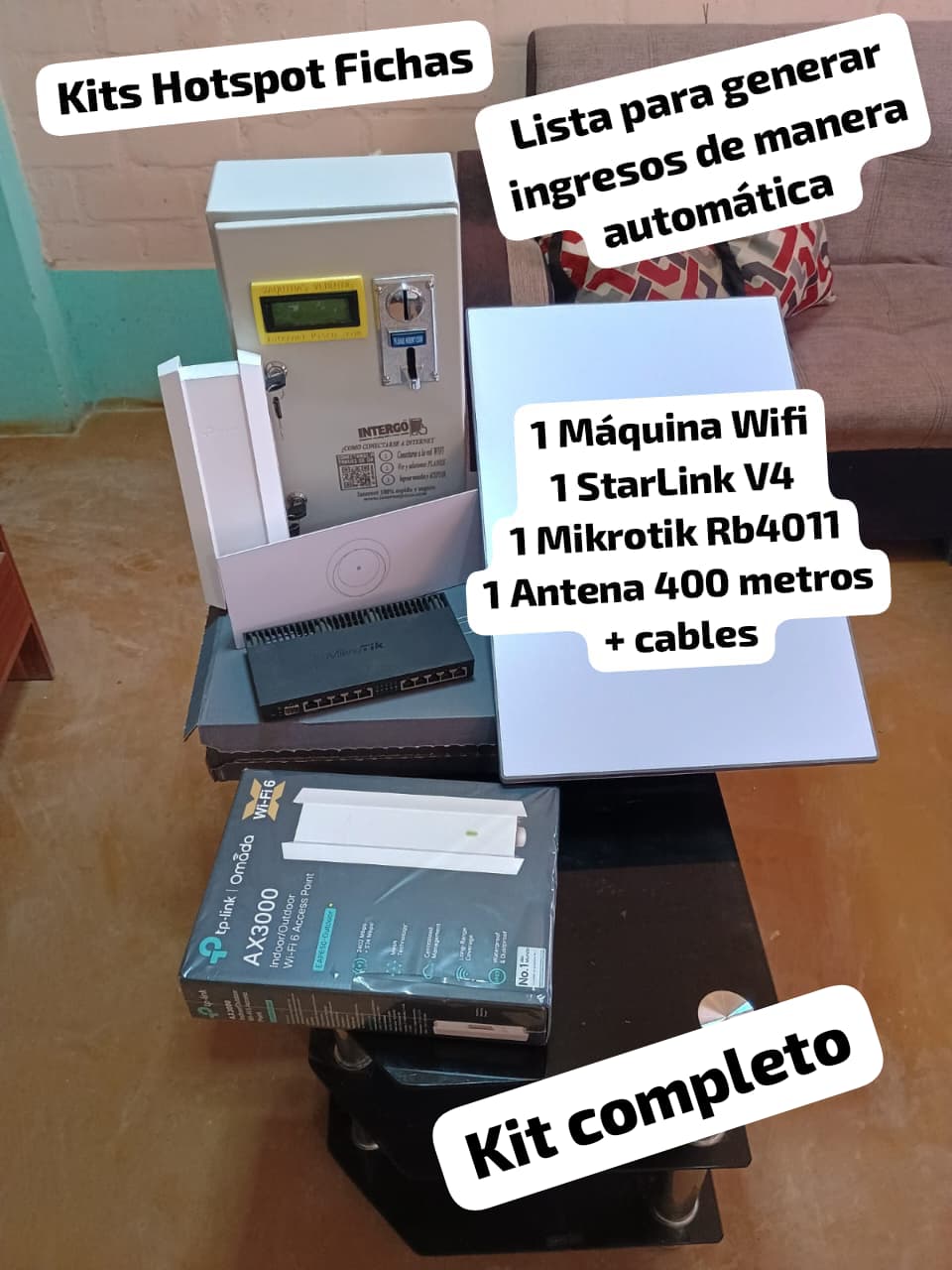 Kit Completo Hotspot Fichas con StarLink V4 y Mikrotik Rb4011